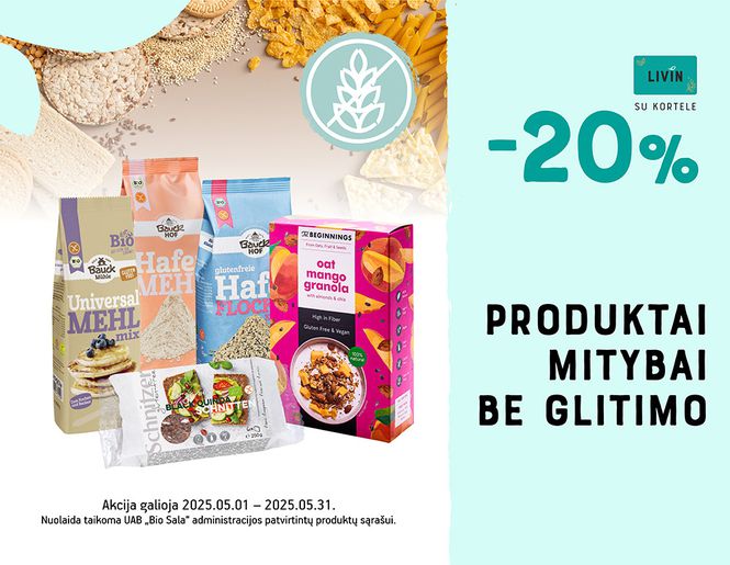 -20% ekologiškam maistui be glitimo | Akcija