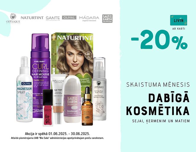SKAISTUMA MĒNESIS: -20% atlaide TOP kosmētikas zīmoliem!