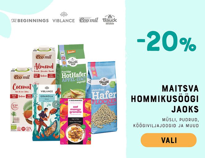 -20% MAITSEV HOMMIKUSÖÖK granolale, pudrule, taimsetele jookidele | Soodusmüük