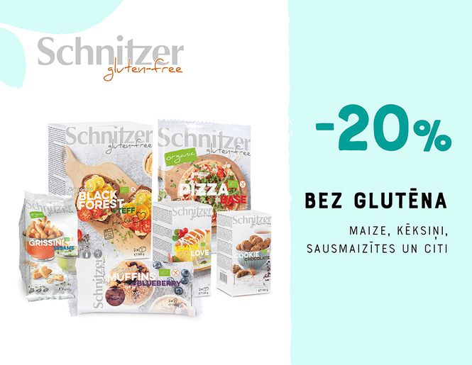 -20% ekoloģiskai pārtikai bez glutēna „Schnitzer“ | Akcija