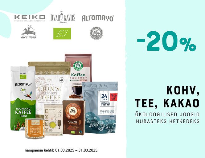 -20% kohvi, tee, kakao puhul | Pakkumine