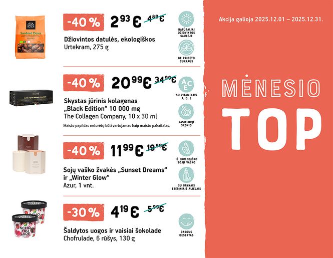 TOP didžiausios gruodžio mėnesio nuolaidos | Akcija