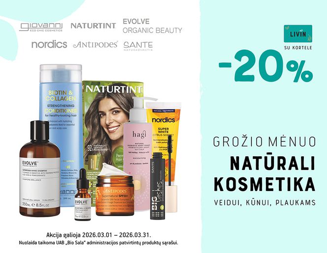-20% populiariausiems kosmetikos prekių ženklams | Akcija