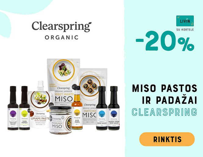 -20% atrinktiems ekologiškiems maisto produktams „Clearspring“ | Akcija