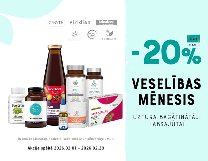 -20% atlaide populārākajiem vitamīniem un to kompleksiem visai ģimenei! | Akcija