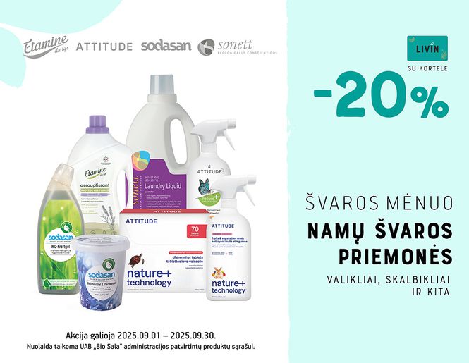 -20% nuolaida namų švaros priemonėms: skalbikliams, valikliams, plovikliams | Akcija