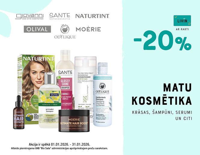 -20% matu kopšanas līdzekļiem | Akcija