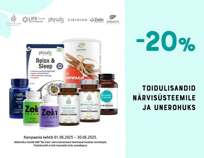 NÄRVISÜSTEEMI TOETUSEKS: -20% allahindlus toidulisanditele | Kampaania