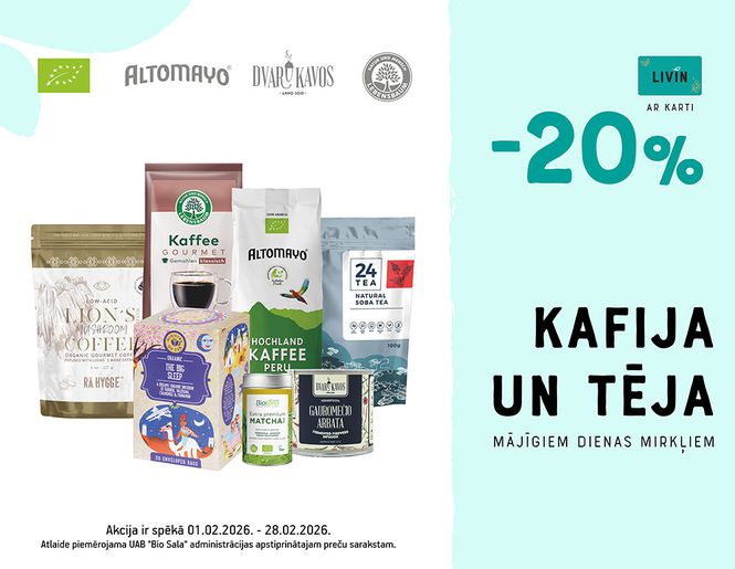 -20% kafijai un tējai | Akcija