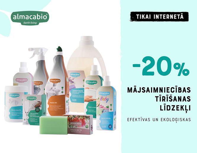 -20% ekoloģiskiem sadzīves tīrīšanas līdzekļiem Almacabio | Tikai internetā