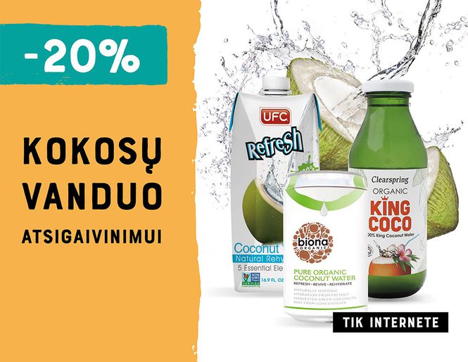 -20% nuolaida jaunų kokosų vandeniui l Akcija