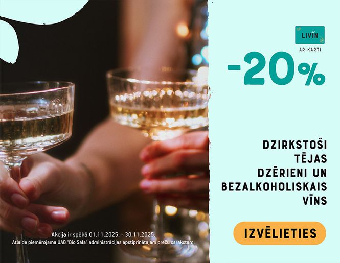 20% atlaide dzirkstošajiem dzērieniem | Akcija
